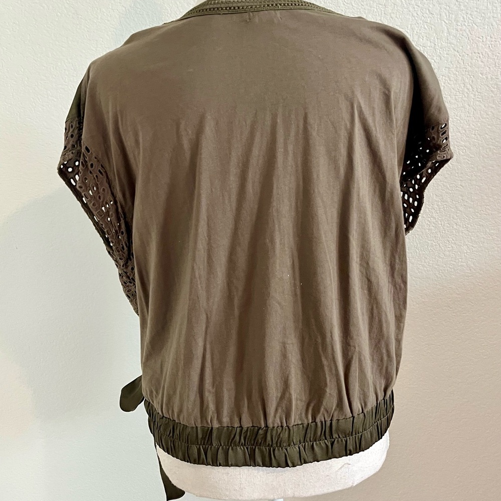 Olive Lace Wrap Top Tiny by Anthropologie - Picture 2 of 3